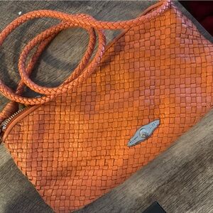 Elliott Lucca orange leather purse